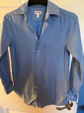 Cat & Jack Light Blue Long-Sleeve Button-Up Shirt